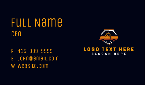 Pickup Truck Garage Business Card Design Image Preview