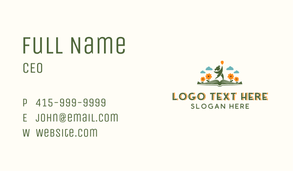 Child Nature Book Business Card Design Image Preview