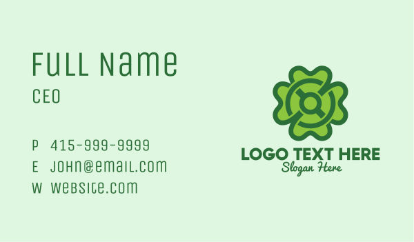 Modern Clover Leaf  Business Card Design Image Preview