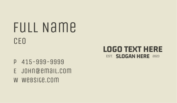 Generic Casual Wordmark Business Card Design Image Preview