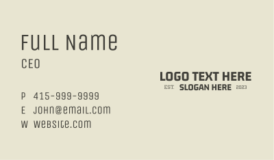 Generic Casual Wordmark Business Card Image Preview