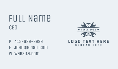Gray Wrench Plumbing Business Card Image Preview