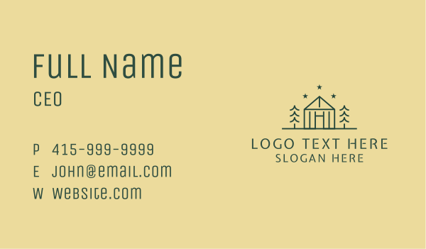 Forest Cabin House Business Card Design Image Preview