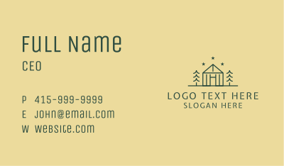 Forest Cabin House Business Card Image Preview
