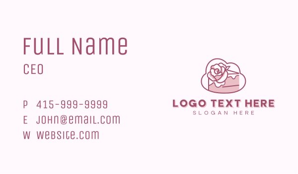 Sweet Rose Cake Business Card Design Image Preview