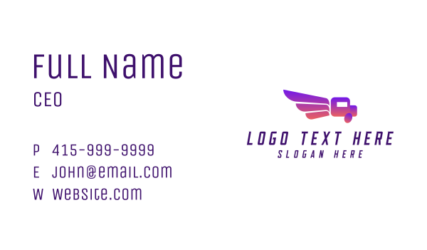 Delivery Truck Wing Business Card Design Image Preview