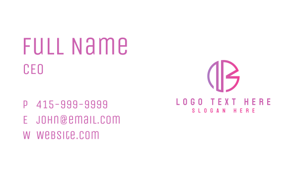 Pink Tech B Business Card Design Image Preview