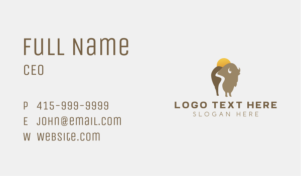 Buffalo Bison Wildlife Business Card Design Image Preview
