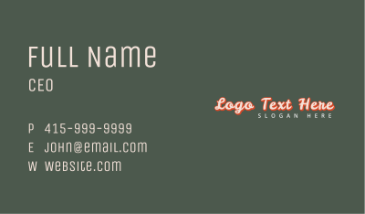 Retro Company Wordmark Business Card Image Preview