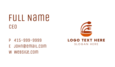 Orange Eatery Utensils Business Card Image Preview