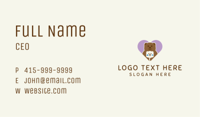 Cute Teddy Bear Business Card Image Preview