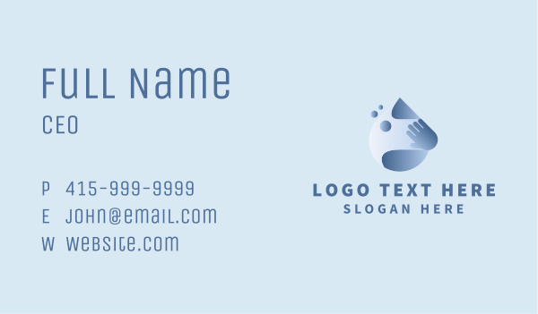 Droplet Hand Cleaning Business Card Design Image Preview