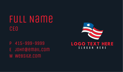 American Patriotic Flag Business Card Image Preview