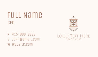 Traditional Macrame Decor  Business Card Image Preview