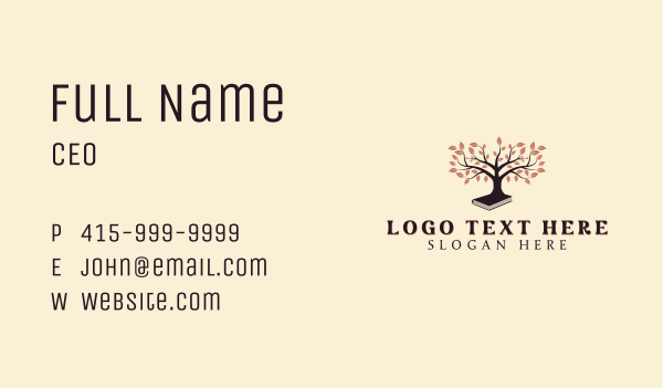 Academic Book Tree Business Card Design Image Preview
