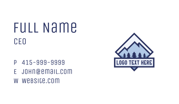 Mountain Peak Adventure Business Card Design Image Preview