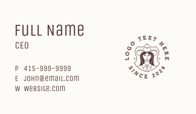 Cowgirl Woman Equestrian Business Card Image Preview