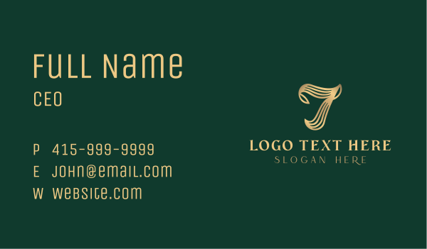 Gold Styling Letter T Business Card Design Image Preview