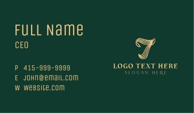 Gold Styling Letter T Business Card Image Preview