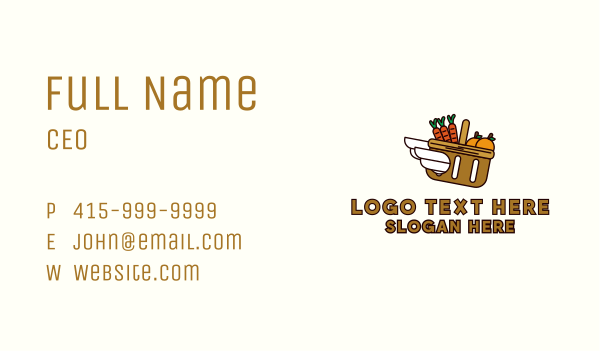 Wing Grocery Basket Business Card Design Image Preview