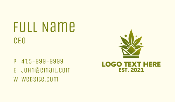 Gradient Cannabis Crown  Business Card Design Image Preview