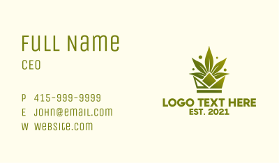 Gradient Cannabis Crown  Business Card Image Preview