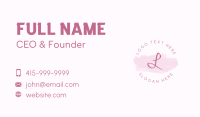 Pink Round Script Letter Business Card Image Preview