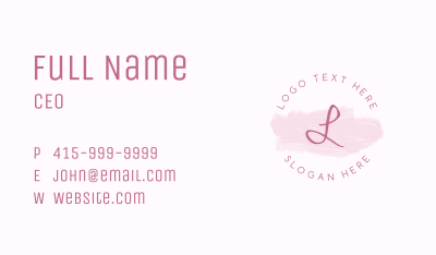 Pink Round Script Letter Business Card Image Preview