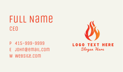 Hot Fire Flame Business Card