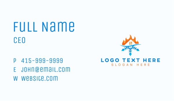 Snowflake Fire Hvac Business Card Design Image Preview