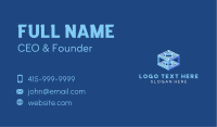 Blue Isometric Cube Business Card Image Preview
