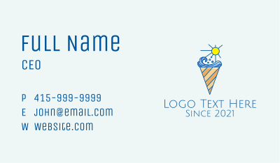 Summer Ice Cream  Business Card Image Preview