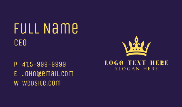 Luxury Tiara Pageant Business Card Design Image Preview