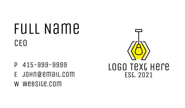 Geometric Pendant Lighting Business Card Design Image Preview