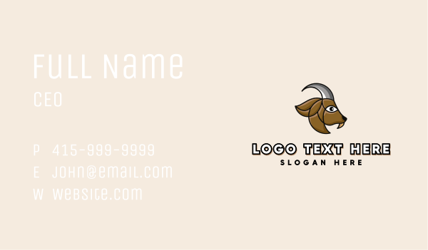 Brown Mosaic Goat Business Card Design Image Preview