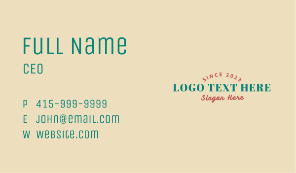 Retro Hipster Business Business Card Design Image Preview