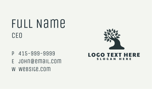 Natural Bonsai Tree Business Card Design Image Preview