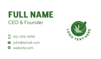 Organic Natural Cannabis Business Card Image Preview
