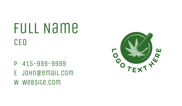 Organic Natural Cannabis Business Card Design Image Preview