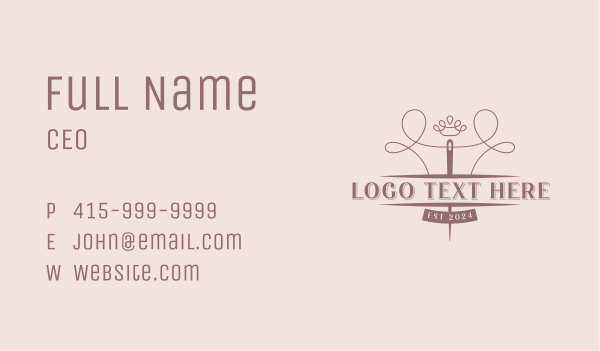Tailor Needle Alteration Business Card Design Image Preview