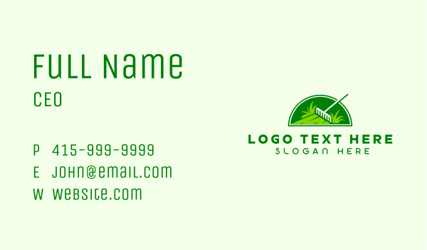 Gardening Rake Grass Business Card Design Image Preview