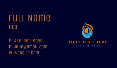 Fire & Water  Air Conditioning  Business Card Image Preview