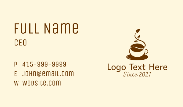Natural Coffee Bean  Business Card Design Image Preview