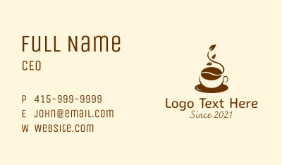 Natural Coffee Bean  Business Card Image Preview
