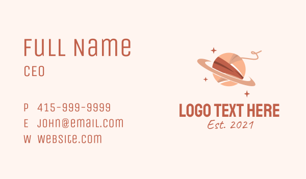 Saturn Yarn Planet Business Card Design Image Preview