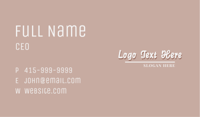 Stylish Script Business Wordmark Business Card Image Preview