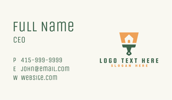 Handyman House Paint Brush Business Card Design Image Preview