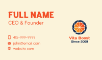 Camera Shutter Orange  Business Card Design