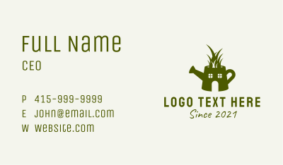 Lawn Care Watering Can  Business Card Image Preview