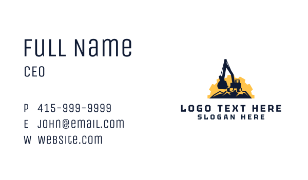 Construction Excavator Digger Business Card Design Image Preview